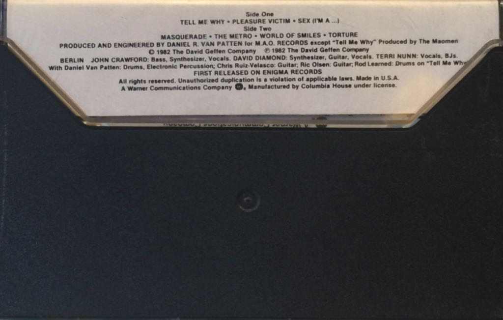 Pleasure Victim - Berlin (Cassette) music collectible - Main Image 2