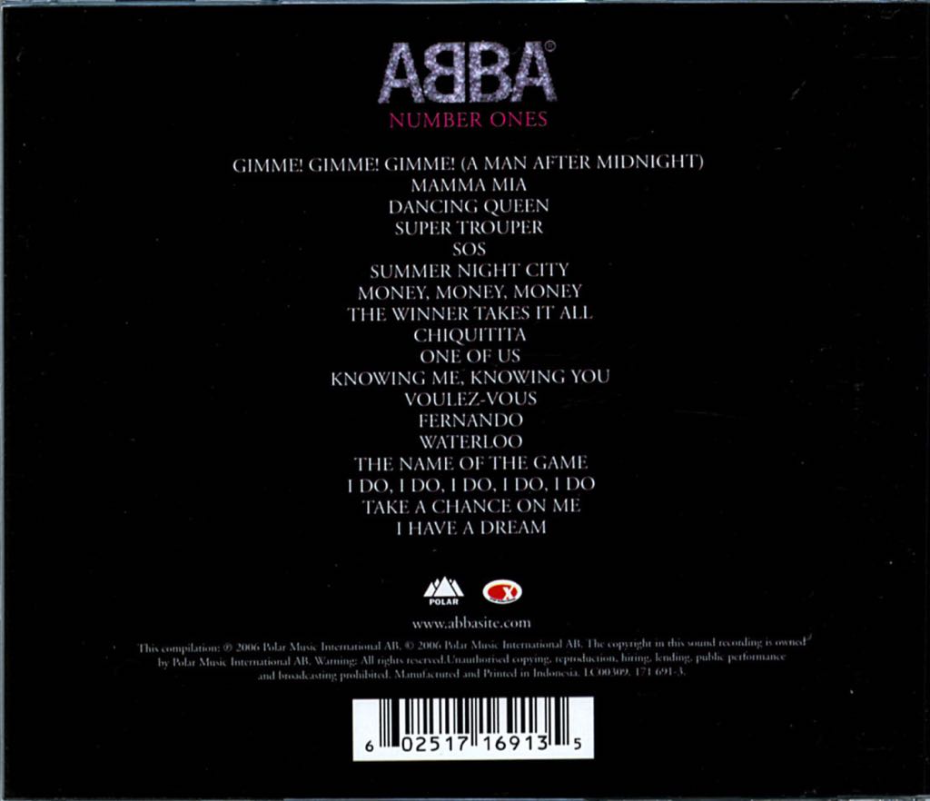 Number Ones - Abba (CD - 78) music collectible [Barcode 602517122192] - Main Image 2