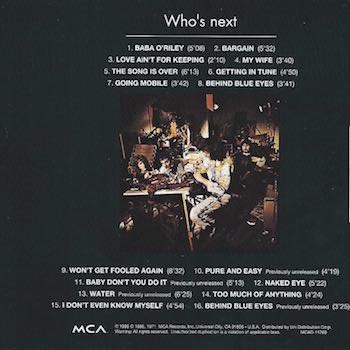 Who’s Next - Who, The (MP3 - 44) music collectible - Main Image 2