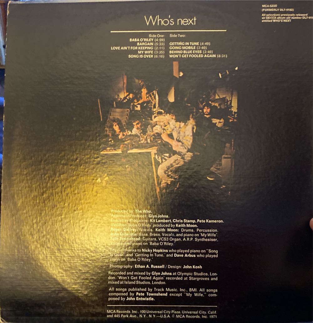 Who’s Next - Who, The ‎ (12”) music collectible - Main Image 2