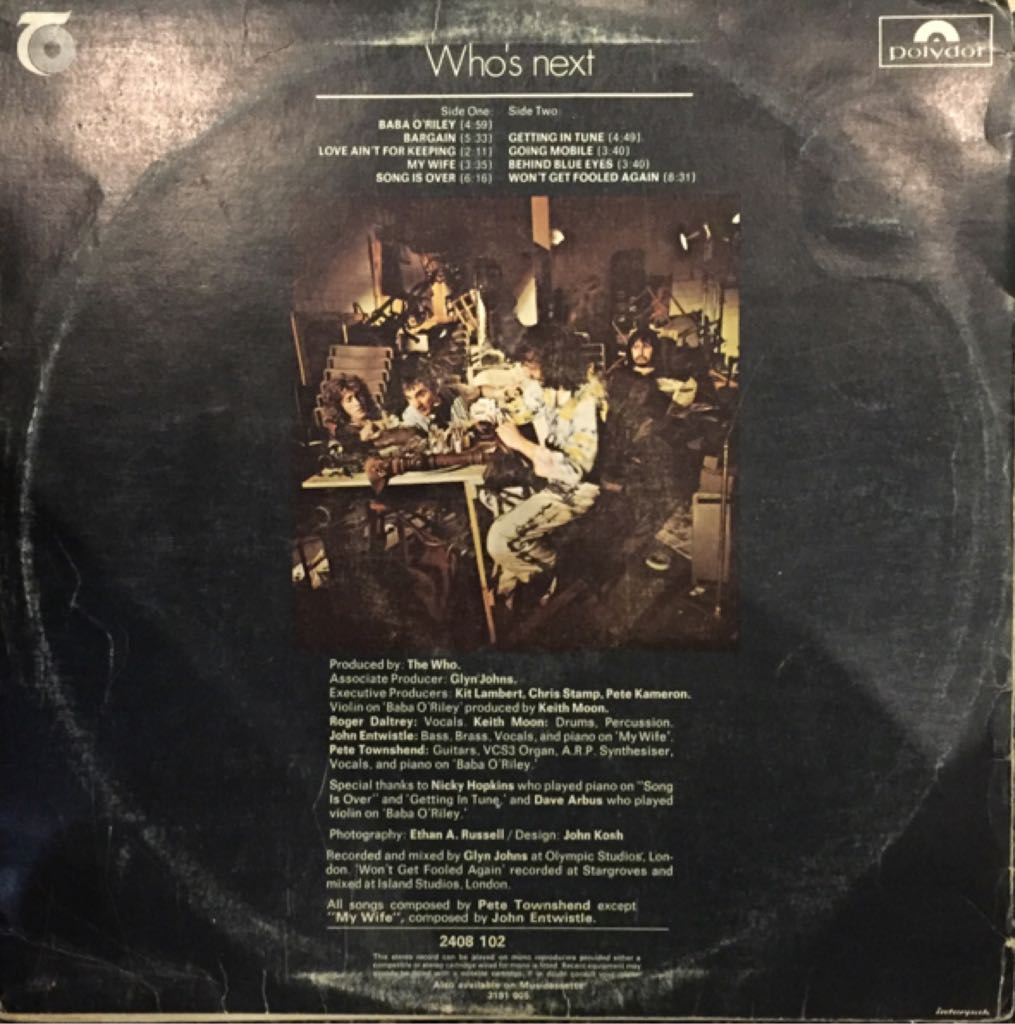 Who’s Next - Who, The (12”) music collectible - Main Image 2