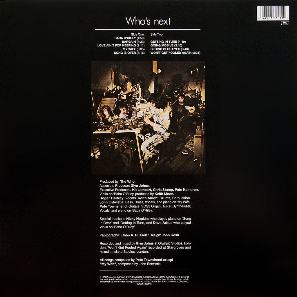 Who’s Next - Who, The (12”) music collectible - Main Image 2