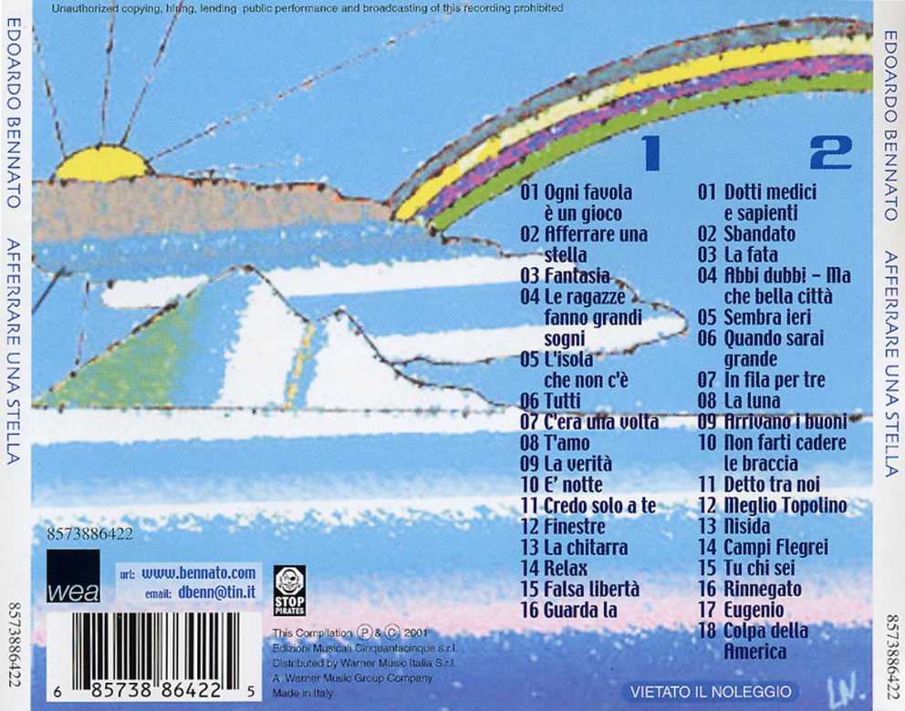 Afferrare Una Stella - Edoardo Bennato (CD - 5916) music collectible [Barcode 685738864225] - Main Image 4