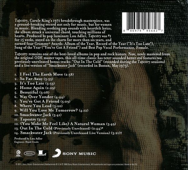 Tapestry - King, Carole (CD - 58) music collectible [Barcode 886979956827] - Main Image 3