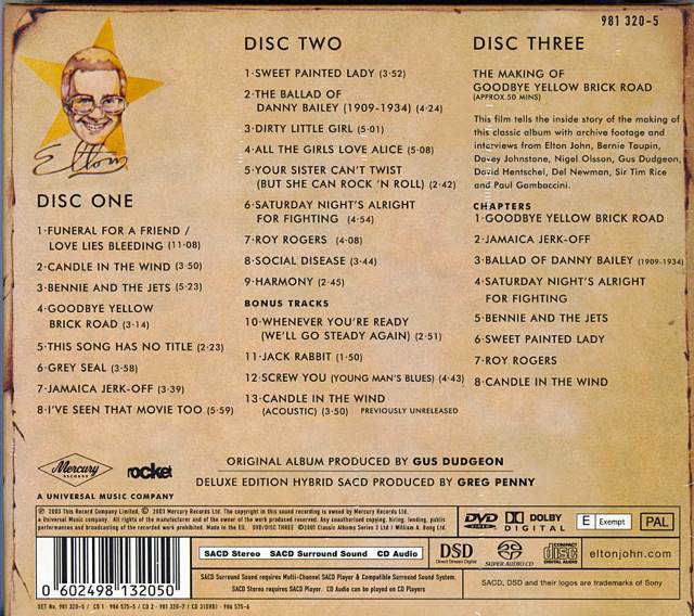 Goodbye Yellow Brick Road - Elton John (SACD) music collectible [Barcode 602498132807] - Main Image 2