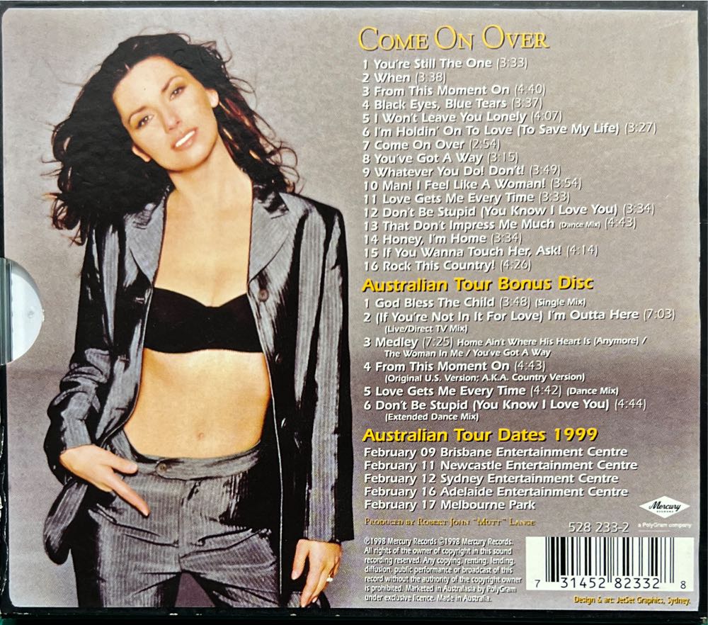 Come On Over - Australian Tour Edition - Twain, Shania (CD) music collectible [Barcode 731452823328] - Main Image 3