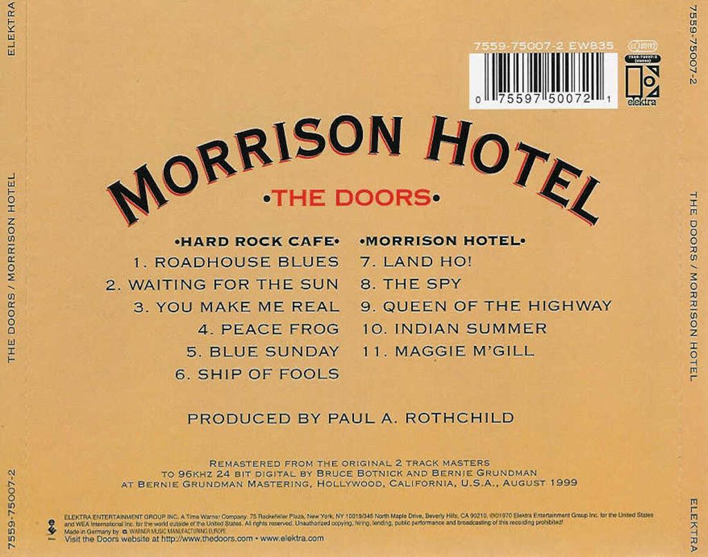 Morrison Hotel - Doors (12”) music collectible [Barcode 4943674145775] - Main Image 2