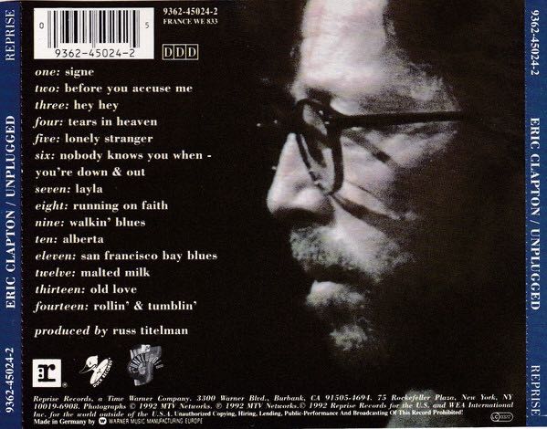 Unplugged - Clapton, Eric (CD - 61) music collectible [Barcode 777497500916] - Main Image 3