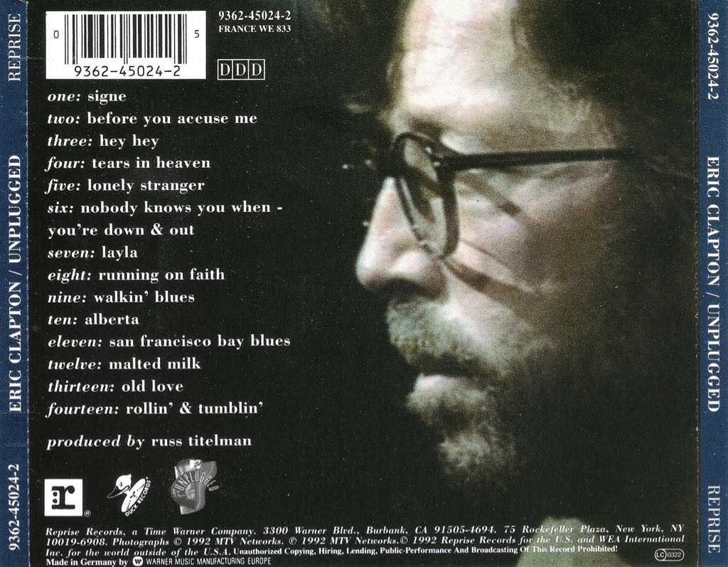 Unplugged - Eric Clapton (12” - 61) music collectible - Main Image 2