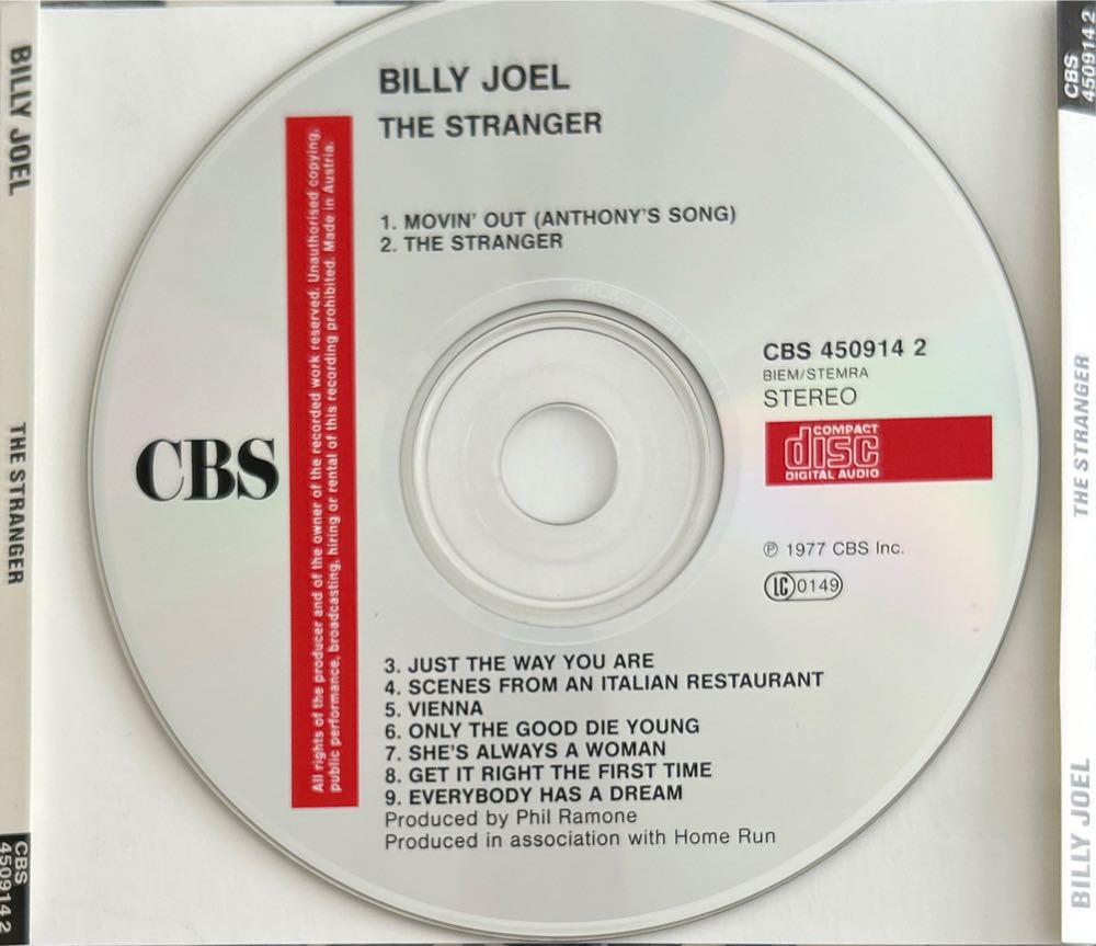 The Stranger (1977) - Billy Joel (CD) music collectible [Barcode 5099745091423] - Main Image 3