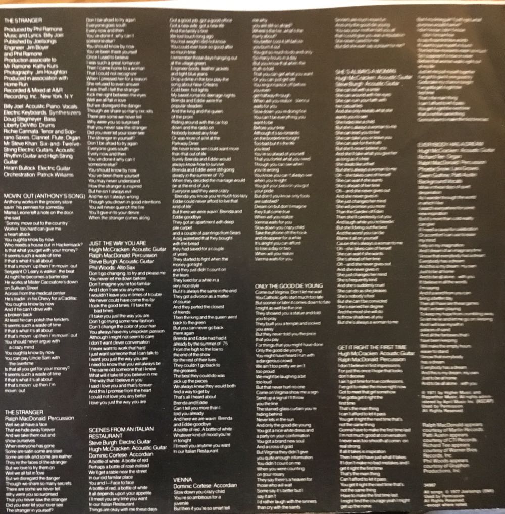 The Stranger - Billy Joel (12” - 42) music collectible - Main Image 3