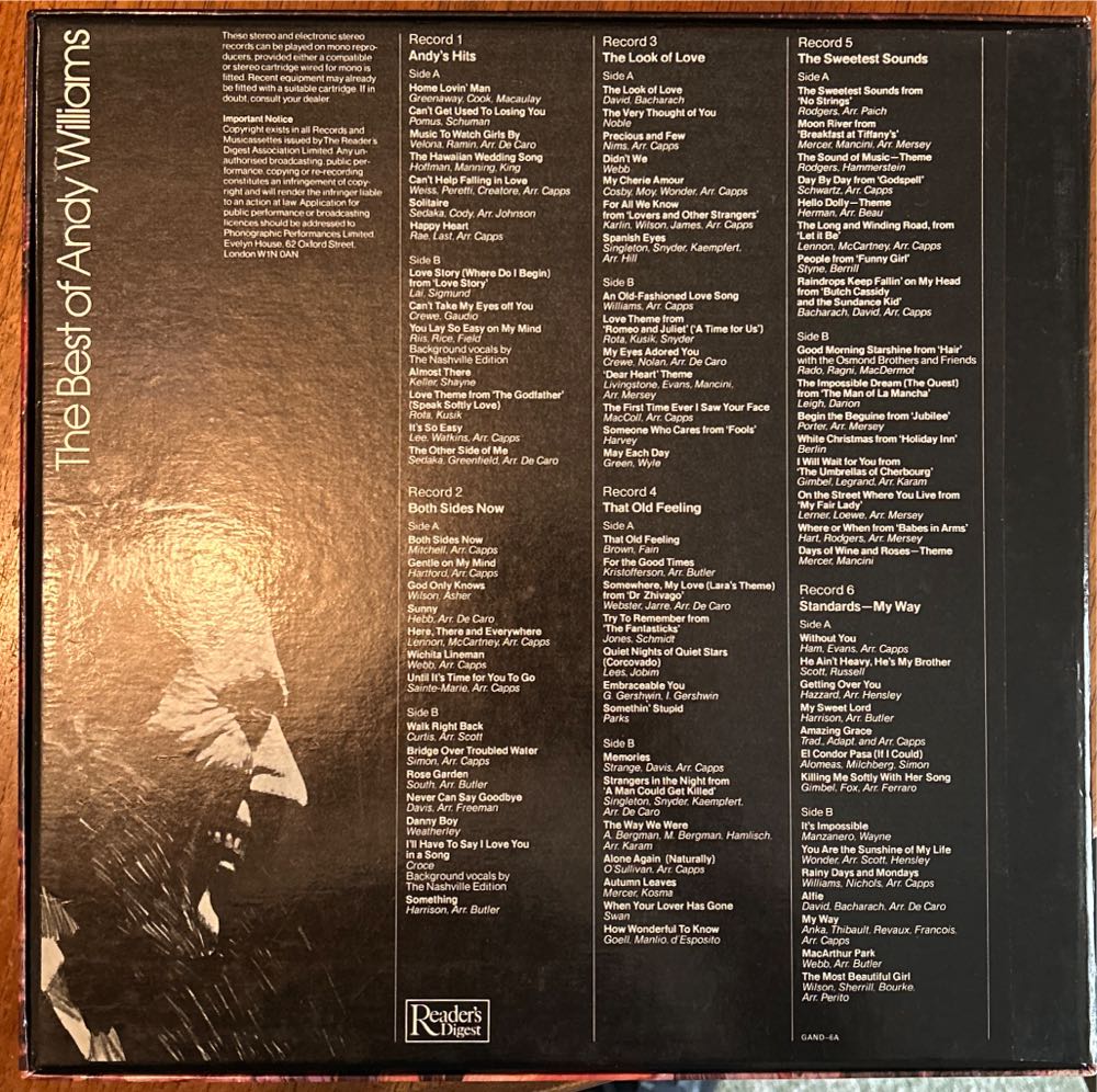 The Best Of Andy Williams - Andy Williams (12”) music collectible - Main Image 2