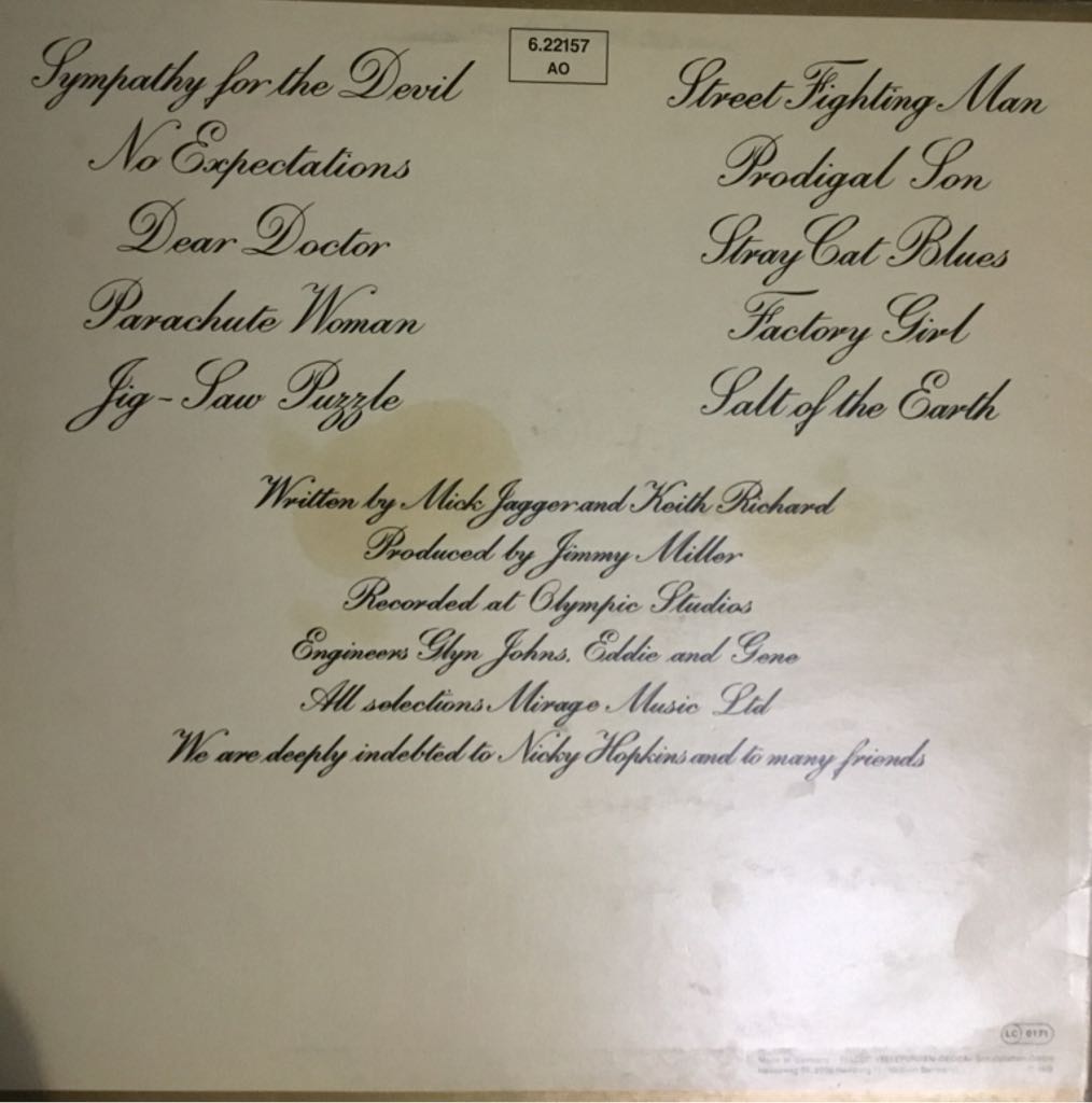 Beggars Banquet - Rolling Stones, The (12”) music collectible - Main Image 2
