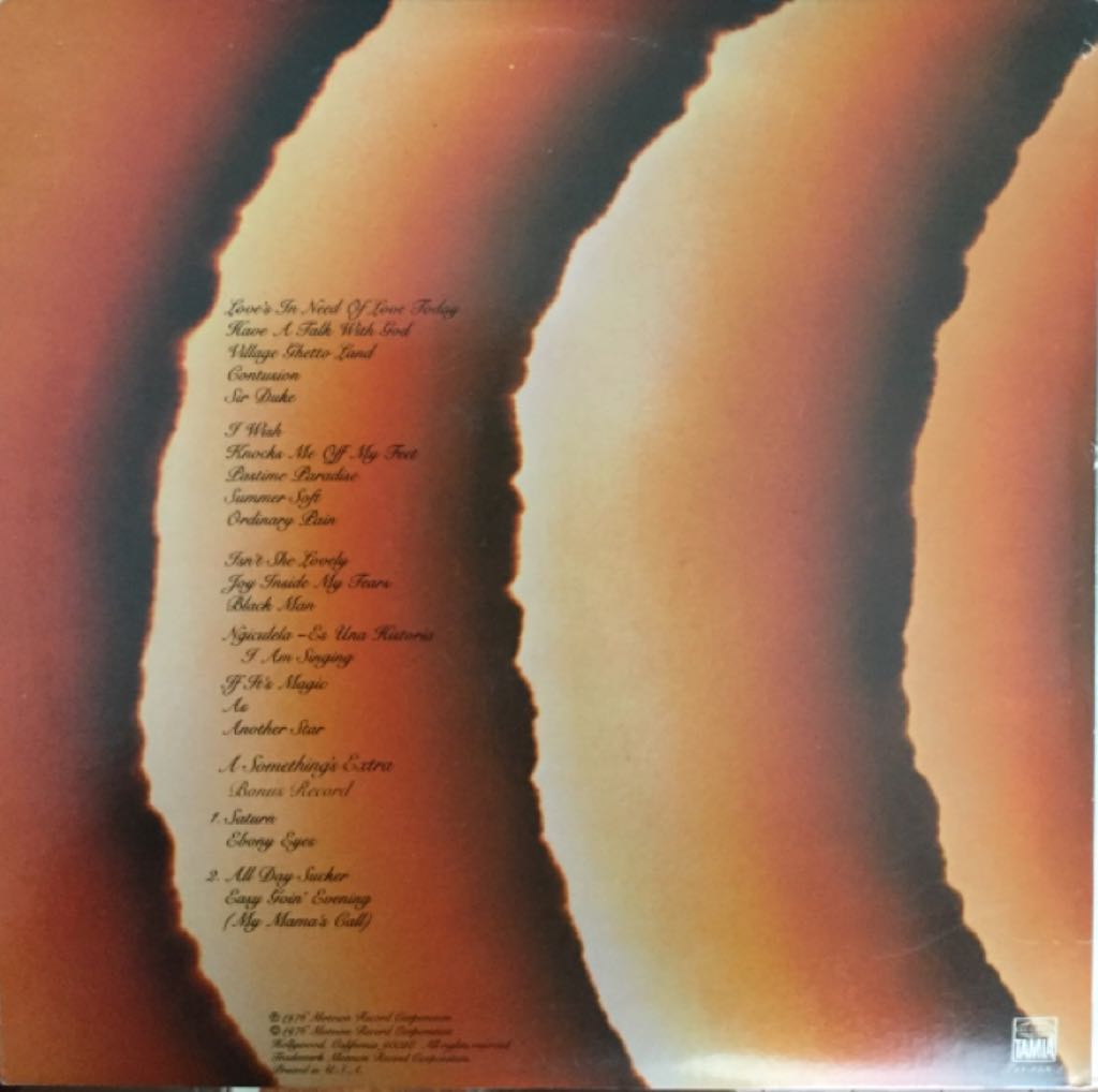 Songs In The Key Of Life - Wonder, Stevie (12” - 87) music collectible - Main Image 2