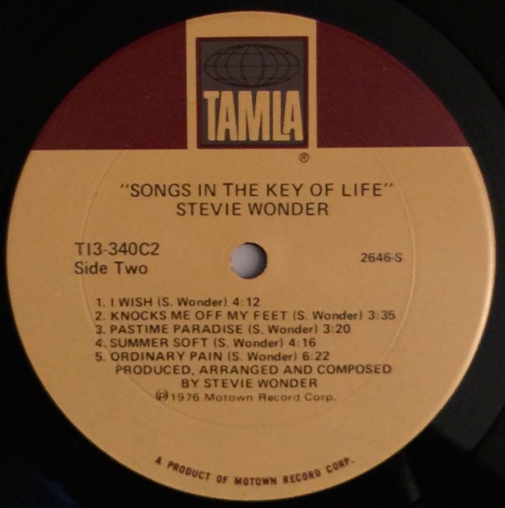 Songs In The Key Of Life - Wonder, Stevie (12” - 87) music collectible - Main Image 3