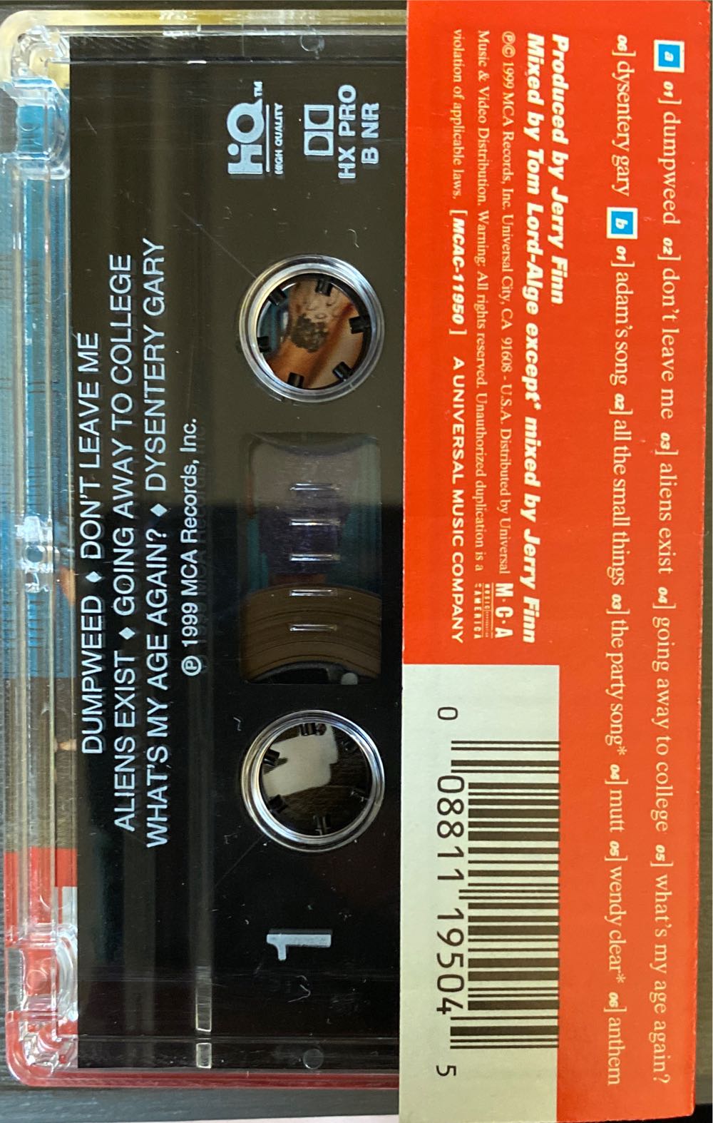 Enema Of The State - Blink-182 (Cassette) music collectible [Barcode 008811195045] - Main Image 2