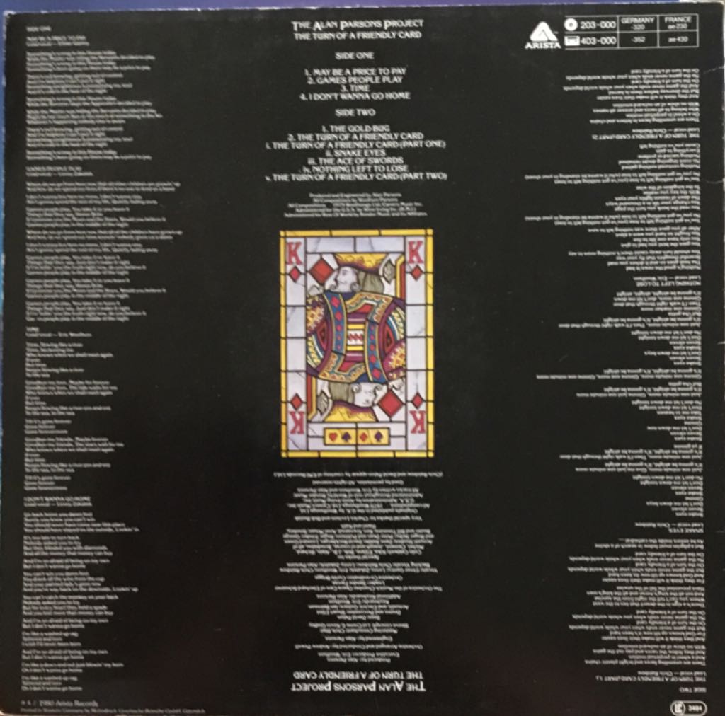 Turn of a Friendly Card, The (Half Speed Master) - Alan Parsons Project, The (12” - 40) music collectible - Main Image 2