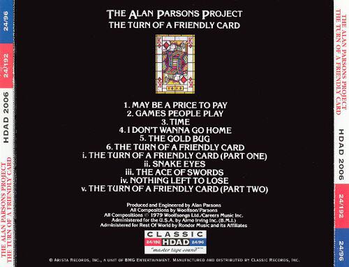The Turn of a Friendly Card - Parsons Project, The Alan (DVD-A) music collectible - Main Image 2