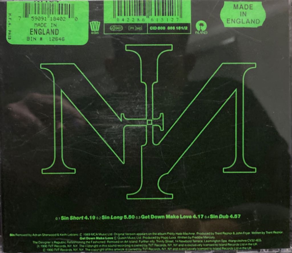 Sin - Nine Inch Nails (CD) music collectible [Barcode 042286615127] - Main Image 2
