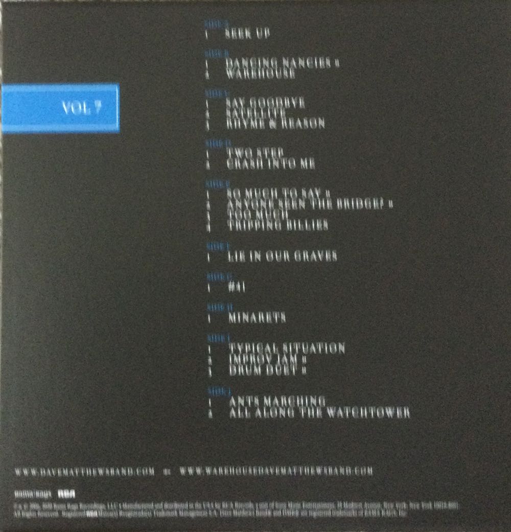 Live Trax Vol.07 - Dave Matthews Band (12”) music collectible - Main Image 2