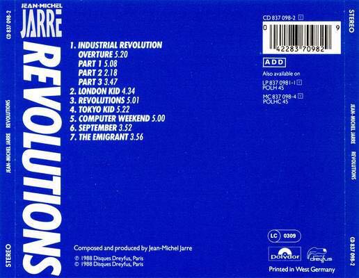 Revolutions - Jean Michel Jarre (CD - 44) music collectible [Barcode 042283709829] - Main Image 2