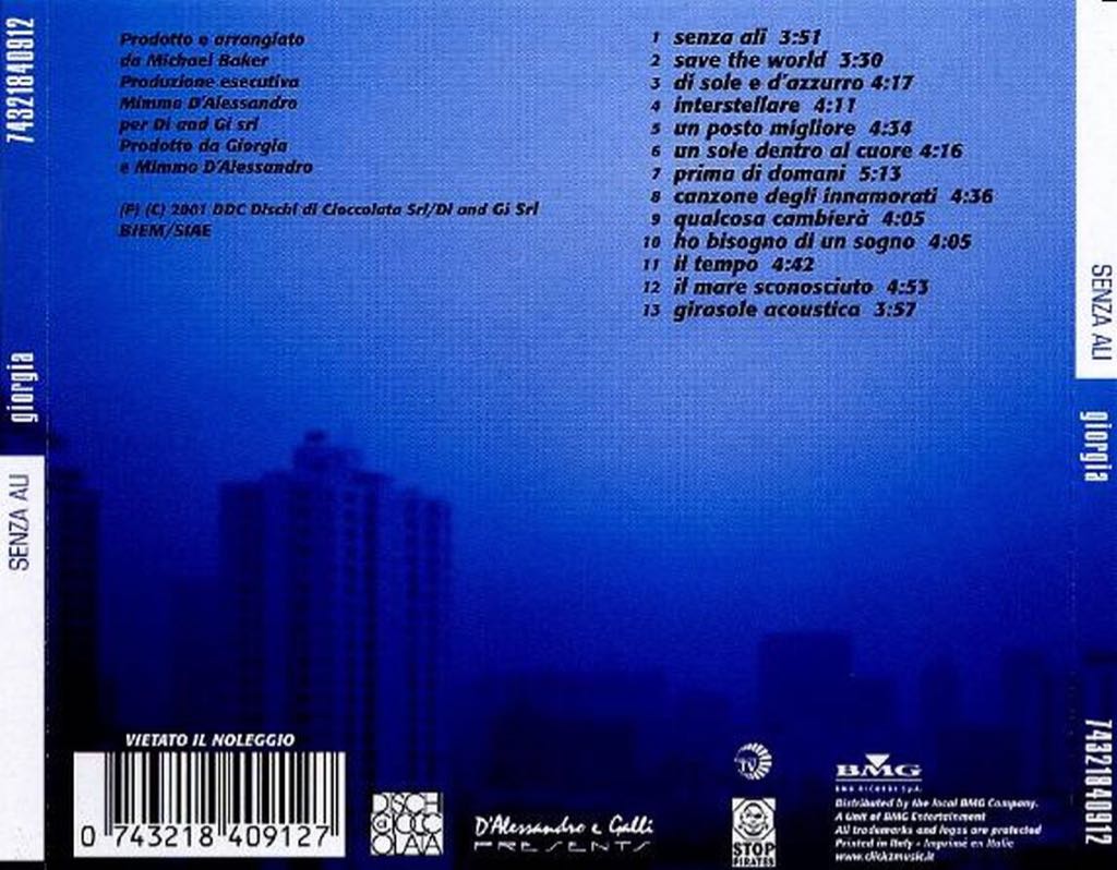 Senza Ali - Giorgia (CD) music collectible [Barcode 0743218409127] - Main Image 2