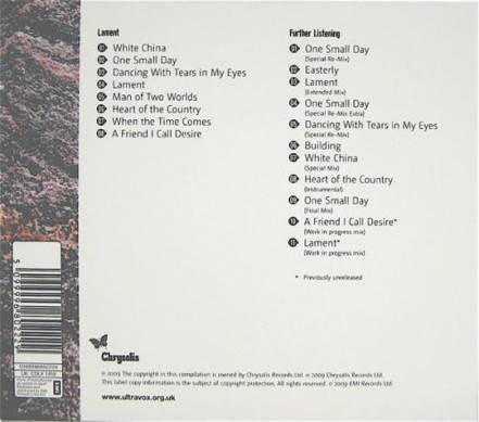 Lament Xtra Tracks - Ultravox (CD) music collectible [Barcode 5099996802229] - Main Image 2