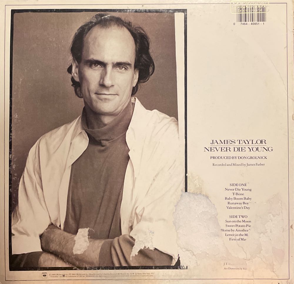 Never Die Young - Taylor, James (12” - 40) music collectible [Barcode 074646980521] - Main Image 2