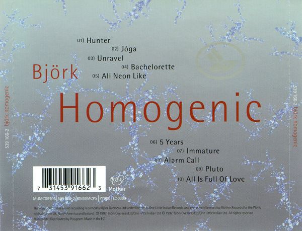 Homogenic - Bjork (CD - 43) music collectible [Barcode 731453916623] - Main Image 2