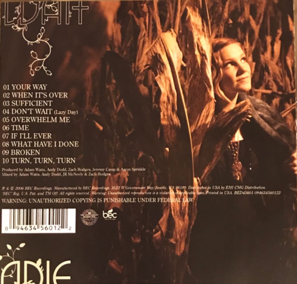 Dont Wait - Adie (CD) music collectible [Barcode 094634560122] - Main Image 2