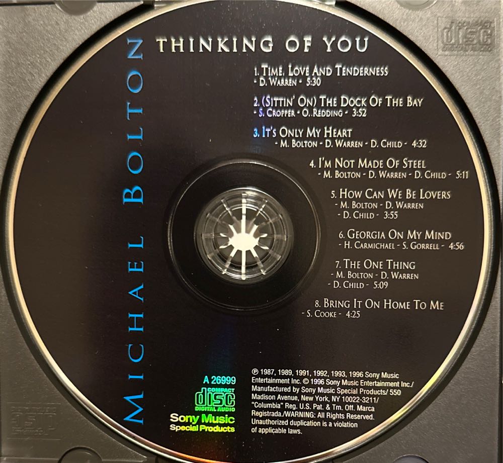 Thinking Of You - Bolton, Michael (CD) music collectible [Barcode 079892699920] - Main Image 3