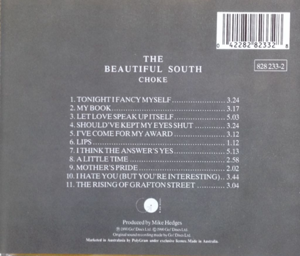 Choke - Beautiful South, The (CD - 37) music collectible [Barcode 042282823328] - Main Image 2