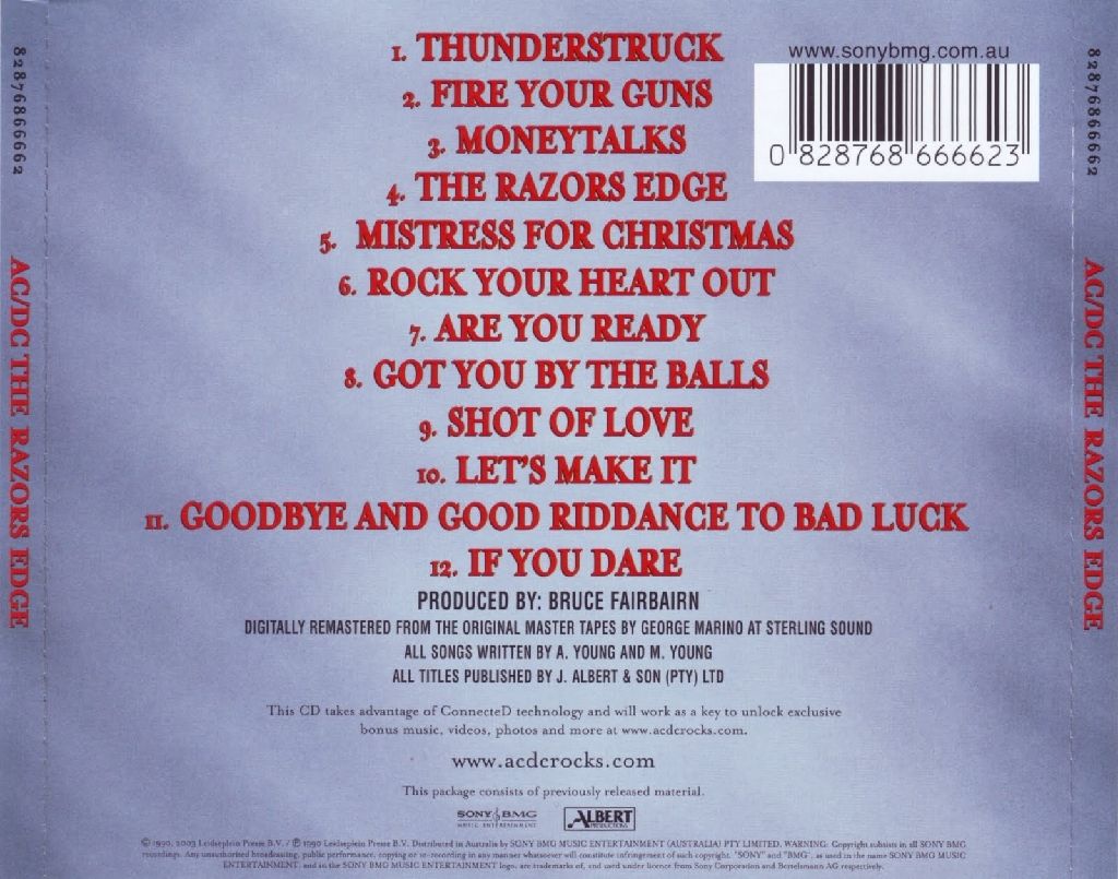 Razors Edge - AC/DC ‎ (CD - 44) music collectible [Barcode 828768666623] - Main Image 2