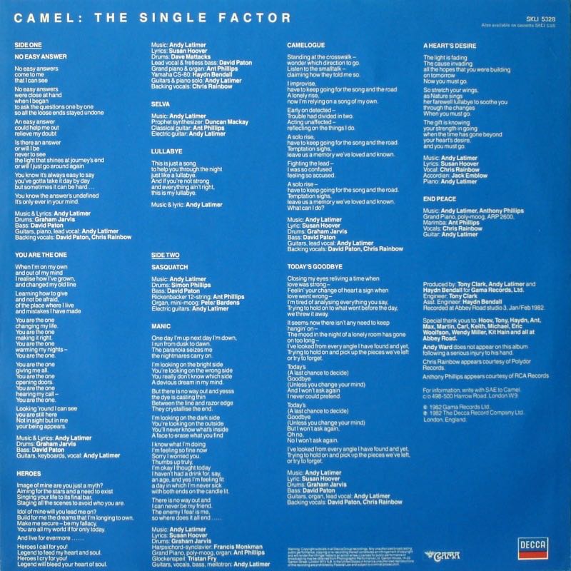 The Single Factor - Camel (12”) music collectible - Main Image 3