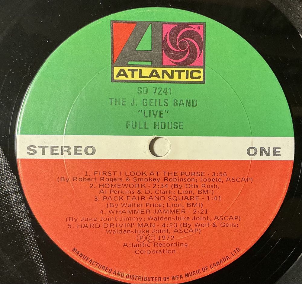 Live Full House - J. Geils Band (12”) music collectible - Main Image 3