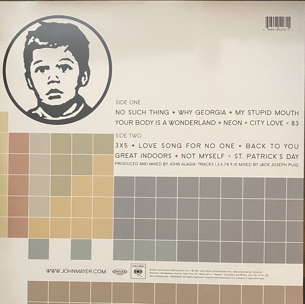 Room for Squares - Mayer, John (12”) music collectible [Barcode 0696998529311] - Main Image 2