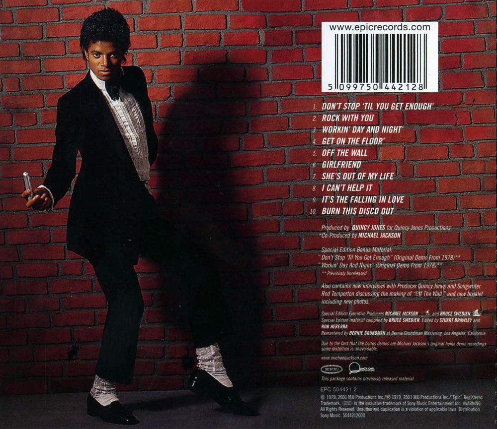 Off The Wall - Michael Jackson (CD) music collectible [Barcode 9399700091977] - Main Image 2