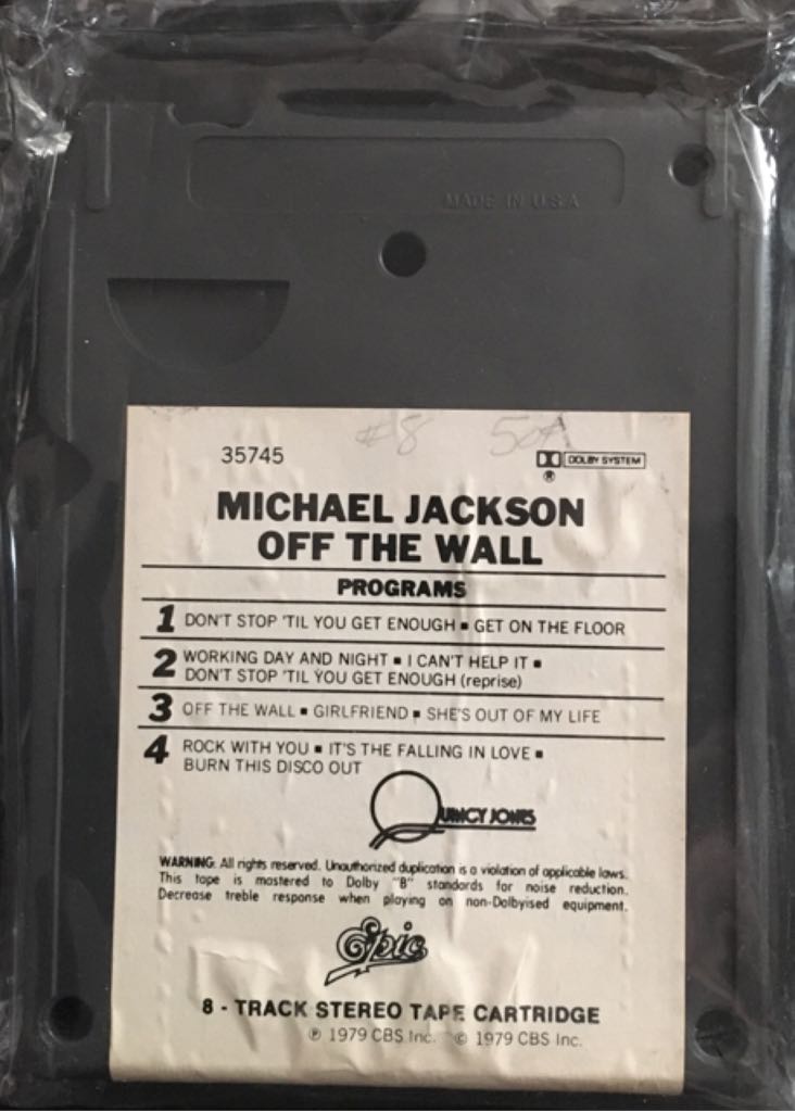 Off The Wall - Jackson, Michael (8-Track Cartridge) music collectible - Main Image 2