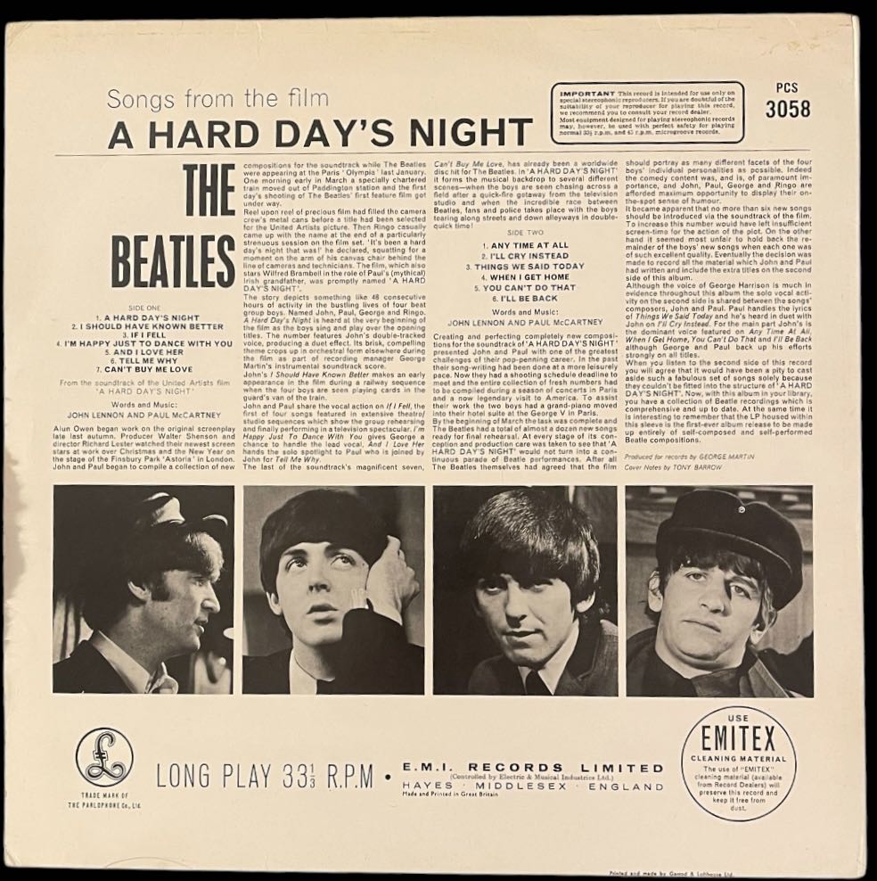 A Hard Days Night - Beatles ,The (12”) music collectible - Main Image 2