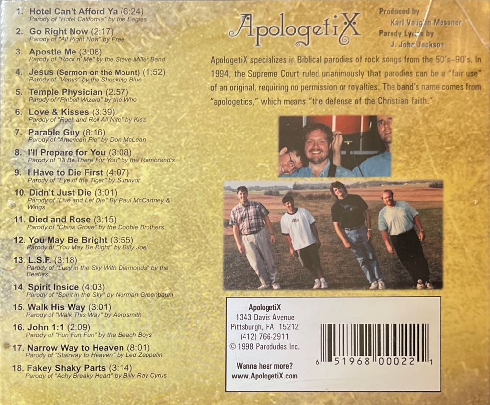 Jesus Christ Morningstar - Apologetix (CD - 0) music collectible [Barcode 651968000221] - Main Image 2