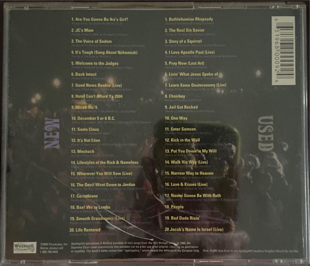 New and Used Hits: The Best of ApologetiX Vol 1 & 2 - Apologetix (MP3 - 159) music collectible [Barcode 651968000924] - Main Image 2