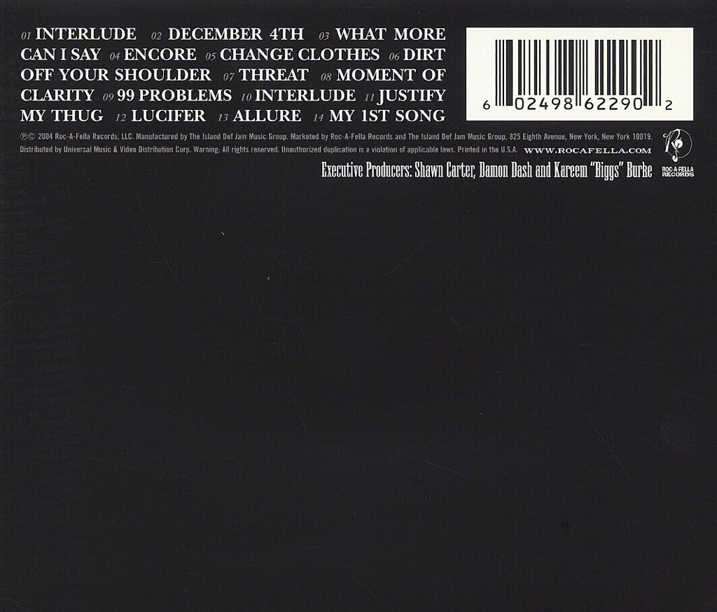 The Black Album - Jay-Z (MP3 - 56) music collectible [Barcode 602527320441] - Main Image 2