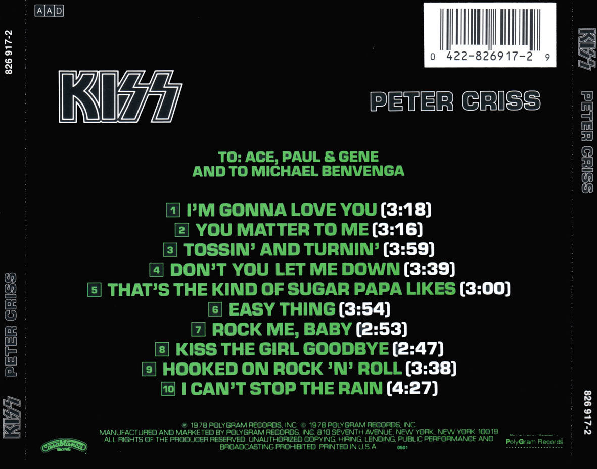 Peter Criss - Kiss (CD - 35) music collectible - Main Image 2