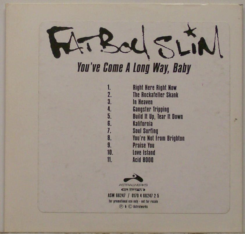 You’ve Come A Long Way, Baby - Fatboy Slim (CD) music collectible [Barcode 9399700058680] - Main Image 2