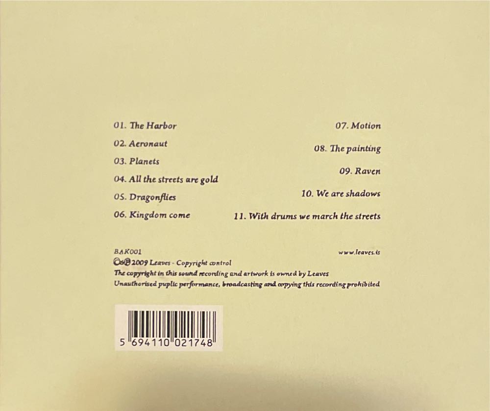 We Are Shadows - Leaves (CD - 57) music collectible [Barcode 5694110021748] - Main Image 2