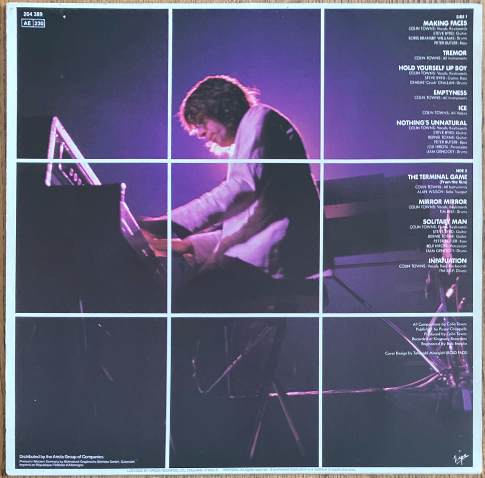 Making Faces - Colin Towns (12”) music collectible - Main Image 2