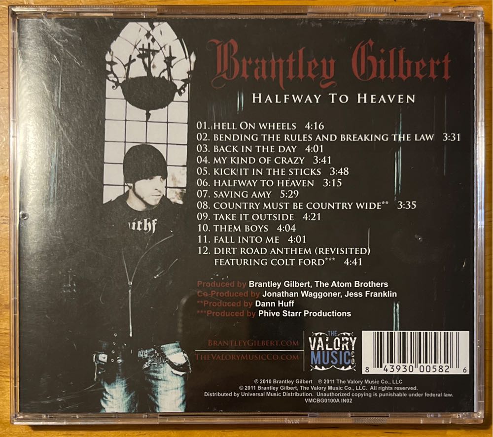 Halfway to Heaven - Gilbert, Brantley (CD) music collectible [Barcode 843930005826] - Main Image 2