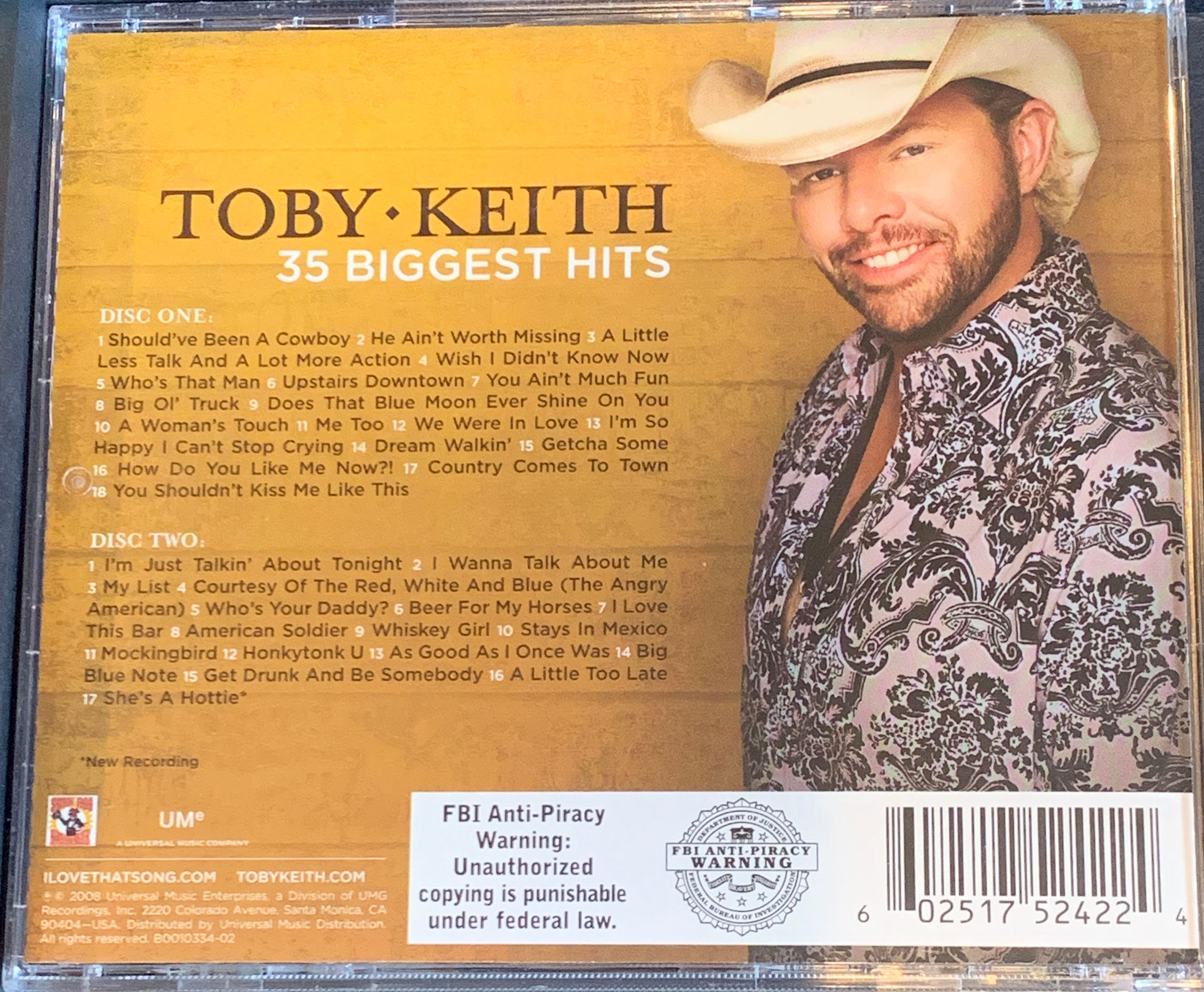 35 Biggest Hits - Toby Keith (CD - 62) music collectible [Barcode 602517524224] - Main Image 3