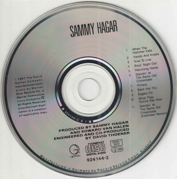 I Never Said Goodbye - Sammy Hagar (CD - 46) music collectible [Barcode 720642414422] - Main Image 3
