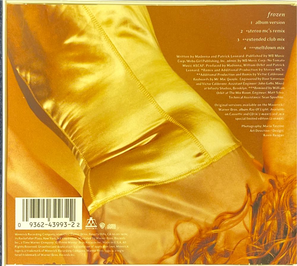 Frozen (Maxi Single) - Madonna (CD) music collectible [Barcode 093624399322] - Main Image 2